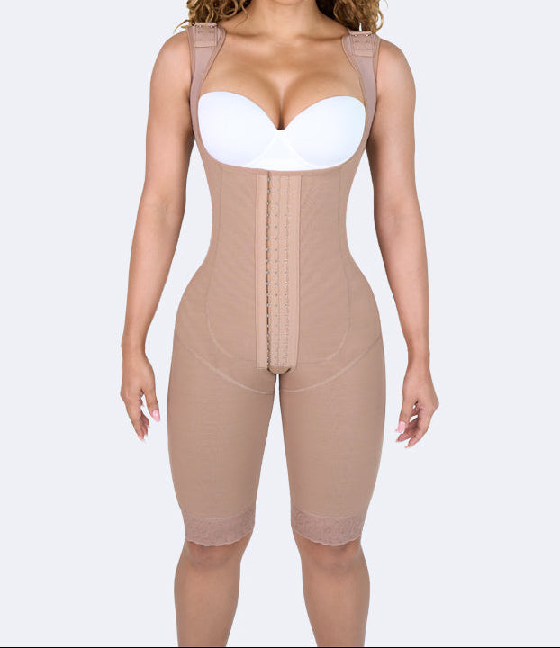 Hourglass Full Body Knee Lenth With Hooks Shapewear