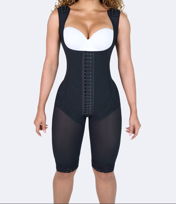 Hourglass Full Body Knee Lenth With Hooks Shapewear