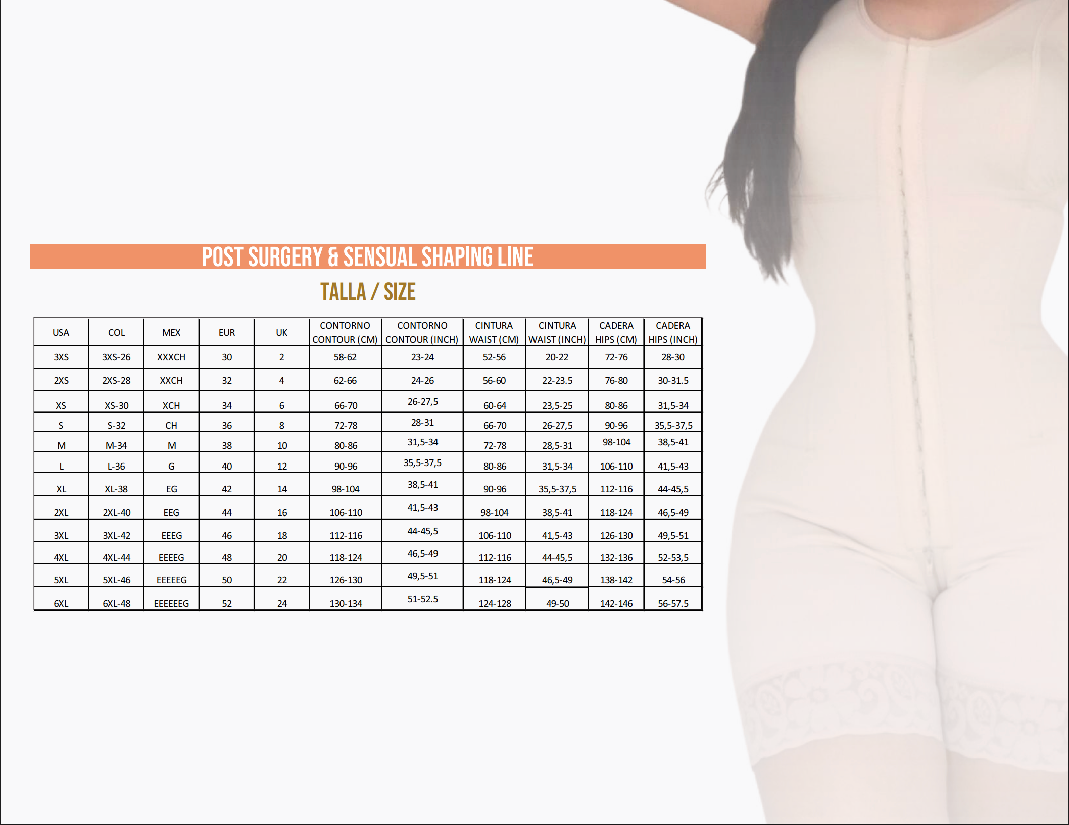 Hourglass SHORT GIRDLE W/ HOOKS & OPEN CROTCH